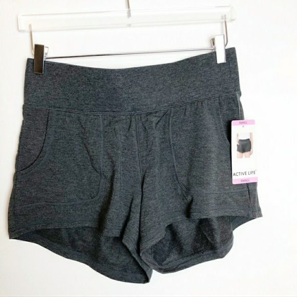 Active Life | Heather Charcoal Pocket Shorts - Picture 3 of 5